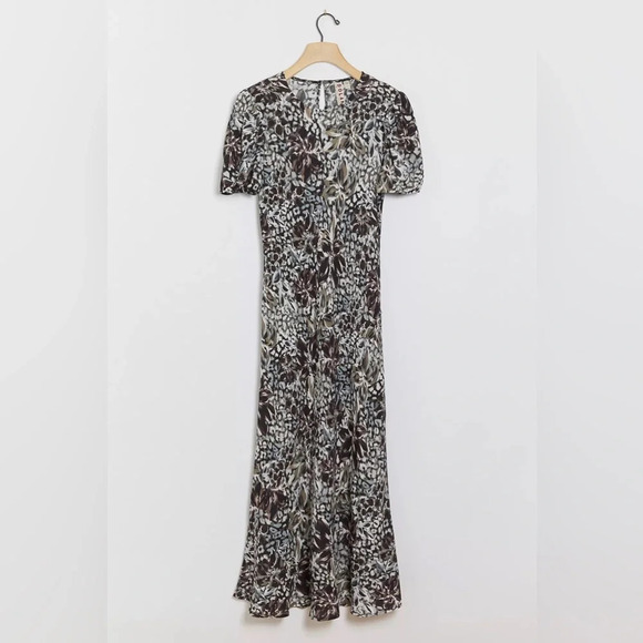 dolan Dresses & Skirts - NWT Dolan (Anthropologie) Moira Bias MIDI Dress Brown Motif Size Small